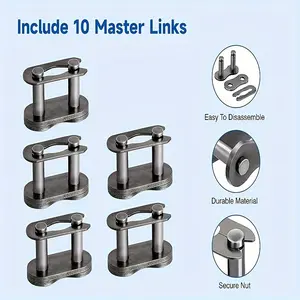 420 Motorcycle Chain - 420 Standard Roller Chain with 132 Links + Chain Breaker, Suitable for 110Cc 125Cc Off-Road Motorcycles, Atvs, Four-Wheelers, Go-Karts, Scooters, And Bikes, Comes with 10 Free Master Links