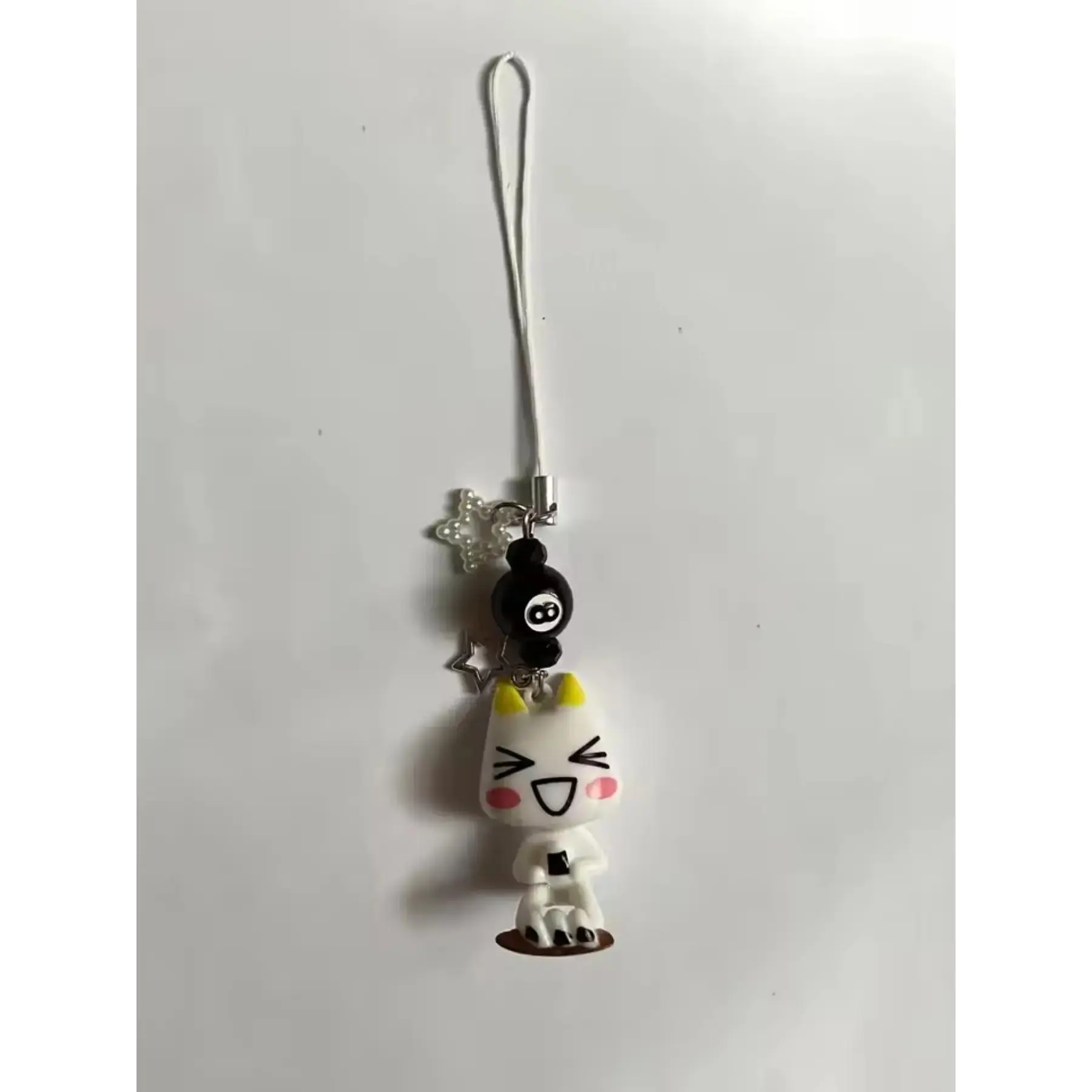 Charming Handmade Beaded Cat Phone Charm Pendant, Cute Kitty Design, Perfect Cell Phone Accessories, Unique Gift Idea, Phone Keychain, Cell Phone Charms
