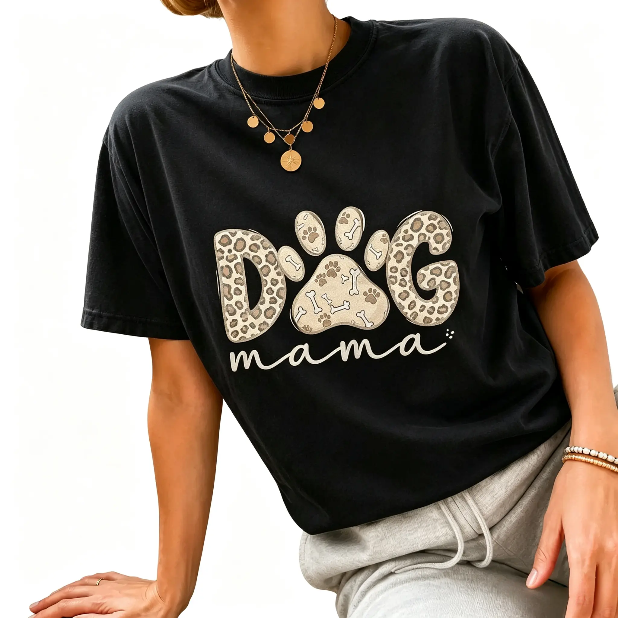Dog Mama Shirt, Dog Paw Shirt, Dog Mom Shirt, Leopard Dog Mama Shirt, Dog Lover Gift, Gift for Dog Mom, Animal Lover Shirt - The