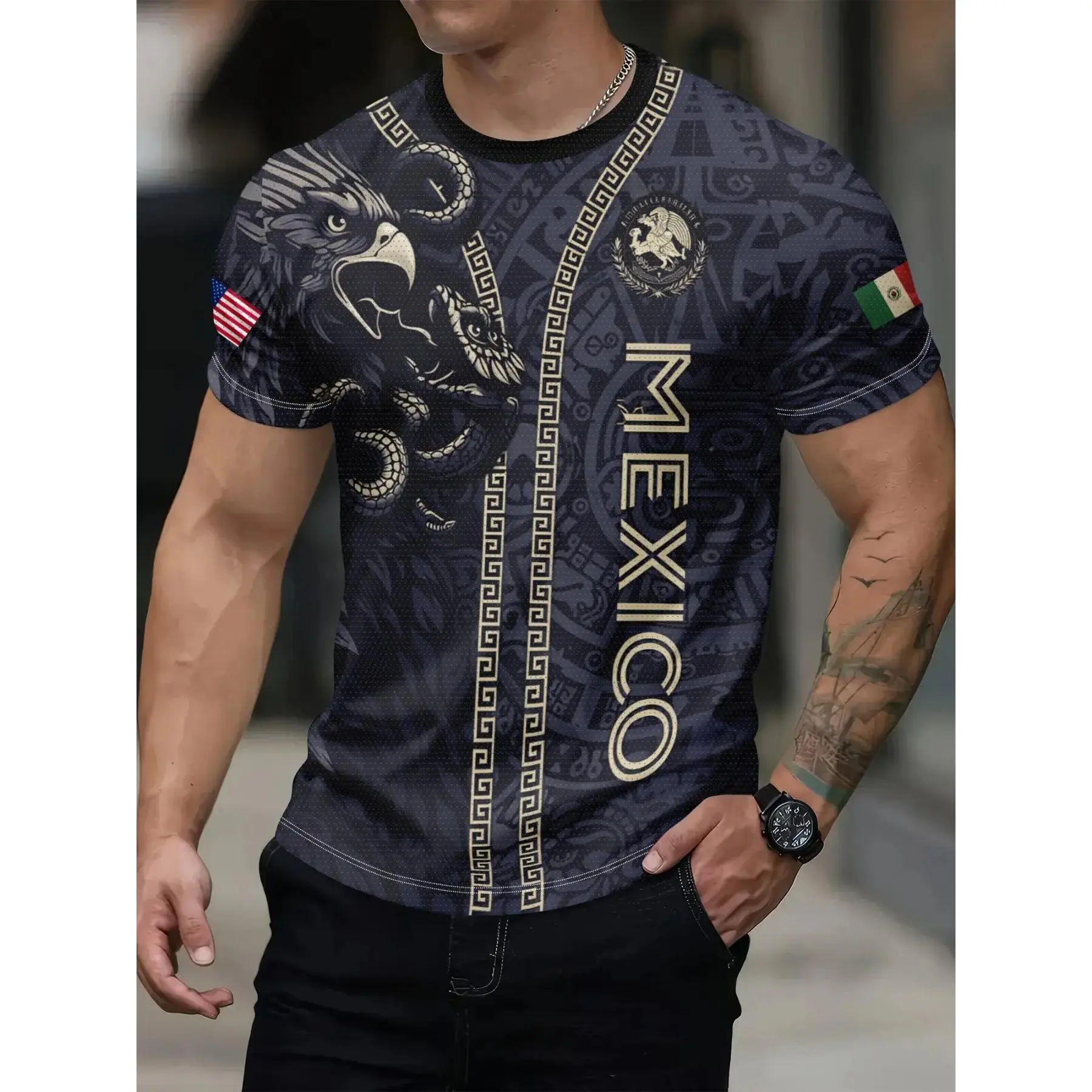 Mexico Style Soccer Jersey, Stylish Jersey Original, Crew Neck Comfortable Sports Top, Sportswear Top, Soccer Shirt, Suitable for Soccer Match, Training, Casual and Holiday Wear