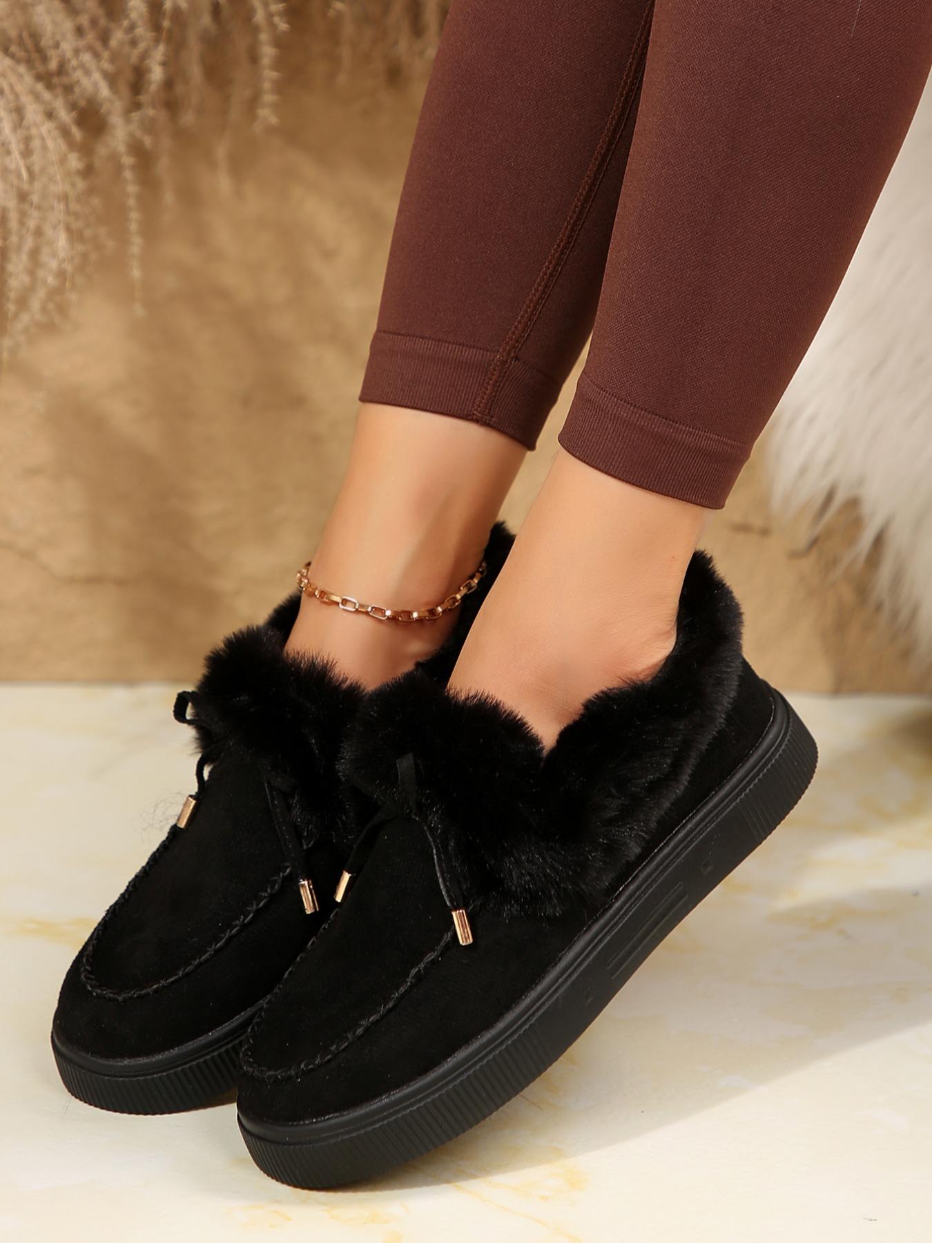 Women's Fashionable Warm Ankle Boots, Size 36-43, Casual Round Toe Thick Sole Shoes, Comfortable Winter Footwear for Women