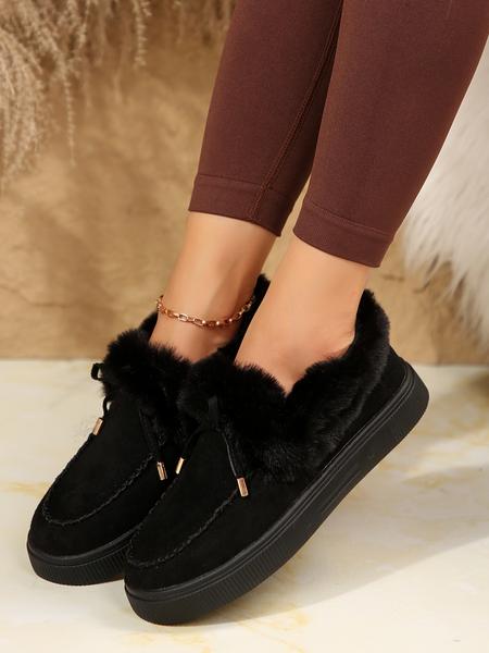 Women's Fashionable Warm Ankle Boots, Size 36-43, Casual Round Toe Thick Sole Shoes, Comfortable Winter Footwear for Women