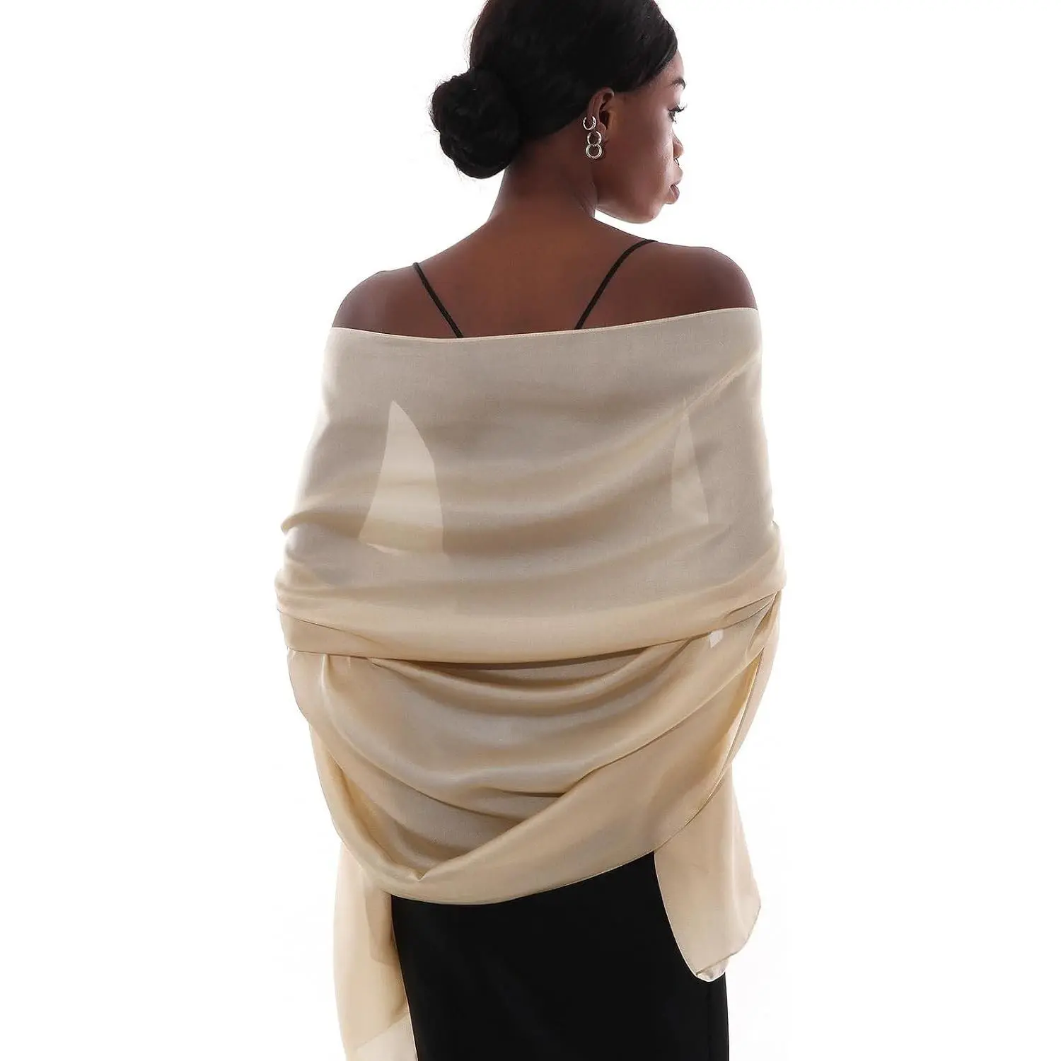 Women's Pashmina Shawl Wrap Scarf for Evening Dresses, Chiffon Silk Bridal Wedding Shawls and Wraps(Gift)