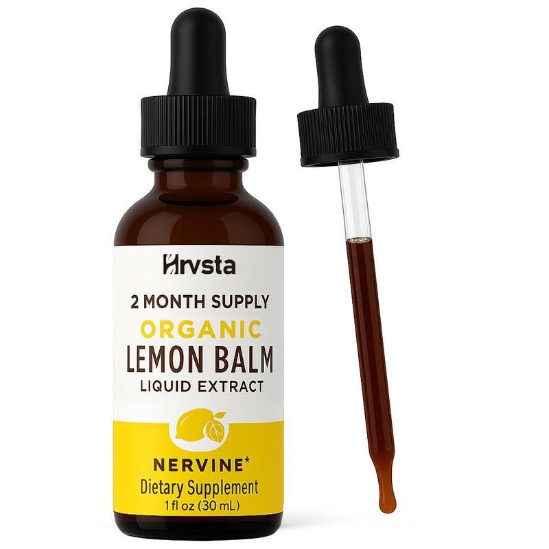 Organics Lemon Balm Leaf Liquid Extract | Mood Support | Relaxation | Calming | Nervine Herbal | Lemon Balm Tincture |  Vegan | Non-GMO | Gluten Free | 1 Fl Oz