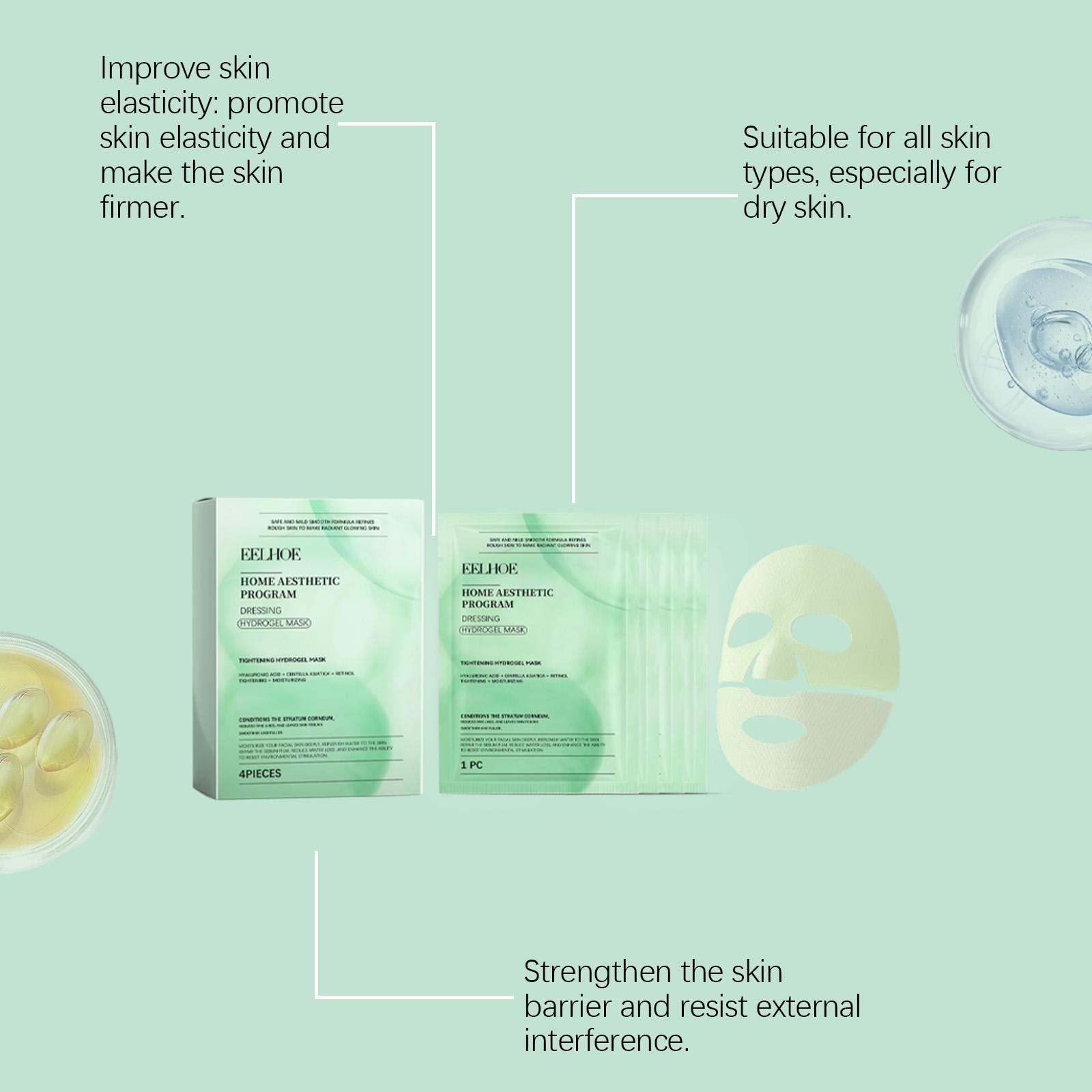 EELHOE Retinol Hydrating Sheet Mask Box Set (4 Sheets), Anti-Aging Facial Mask for Glass Skin, Wrinkle Cream Results for Firming & Pore Tightening, K-beauty Sleeping Mask, Korean Skincare TikTok Exclusive Bundle, Gentle Radiant Dewy Skin Care, 4 Pcs