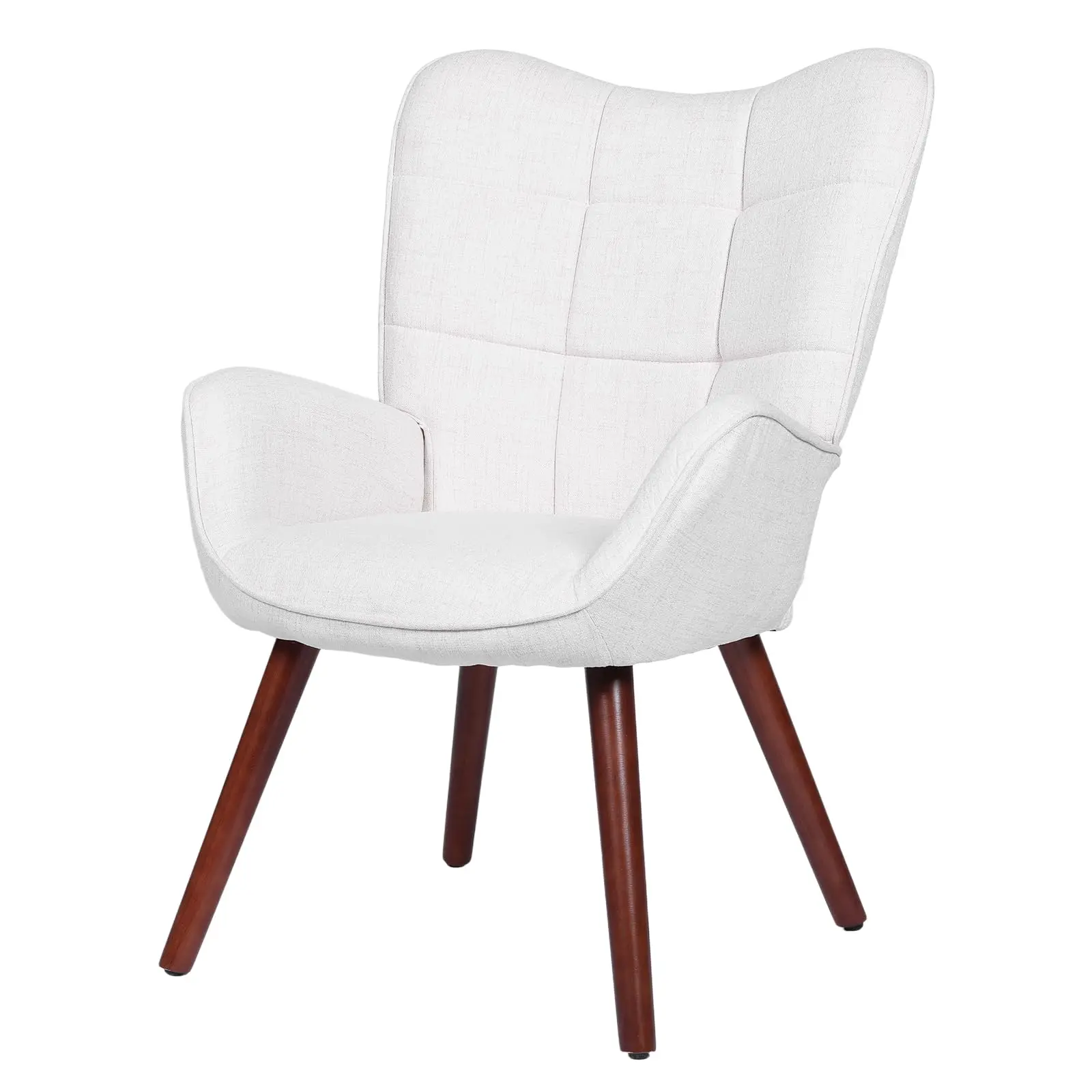 Mid-Century Modern Rustic Farmhouse Dining Chairs - Wipe Clean Upholstered High Back Seats, Oak Wood Legs, MDF Frame, 24.41"d x 24"w x 33"h, 20.50 lbs, No Assembly Required, for Kitchen/Living Room, Decorative Accent Dining Room Furniture