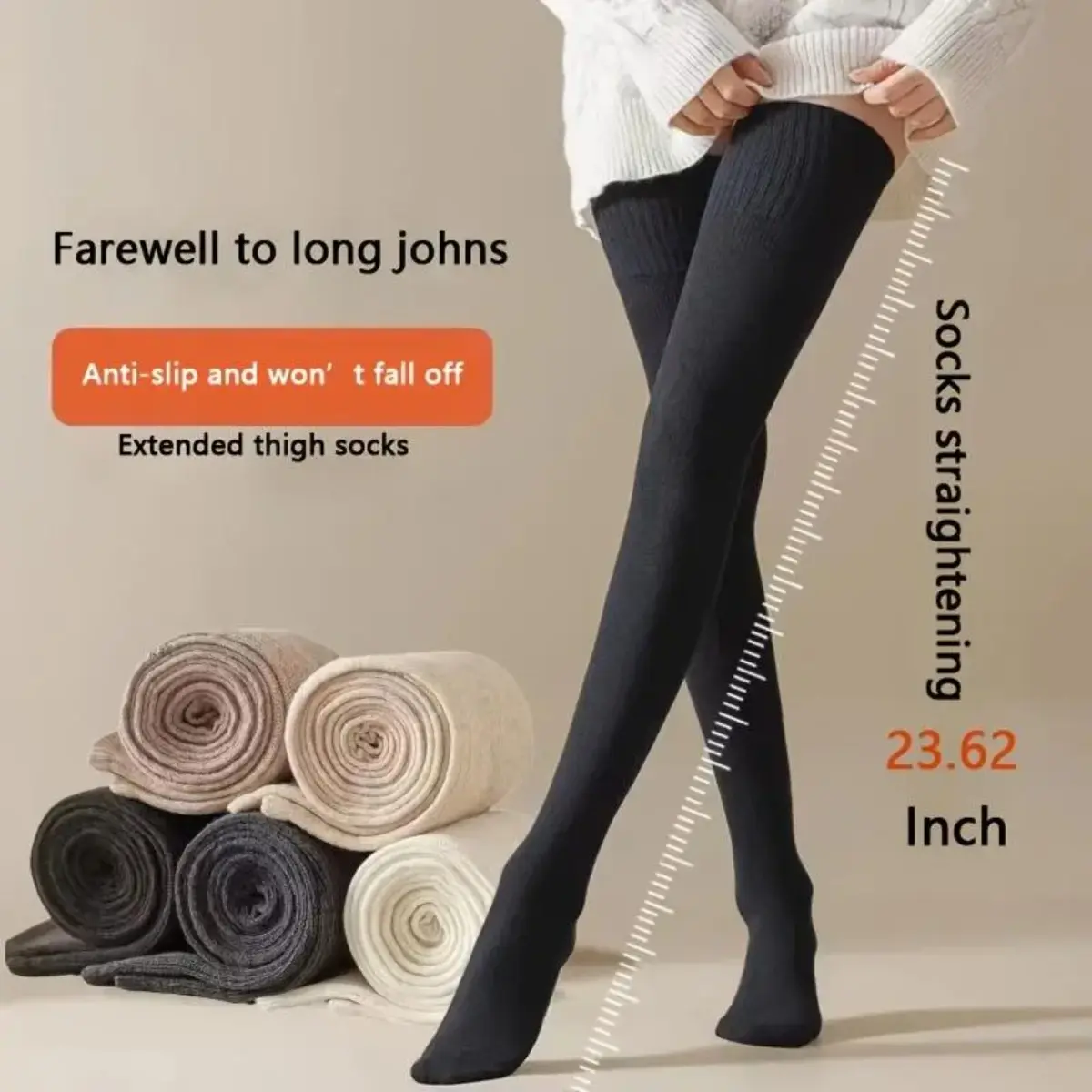 Women's 5-Pair Over-the-Knee Socks, Casual Thigh-High Style with High Top Stay-Put Fit, Comfortable and Warm for Everyday Wear