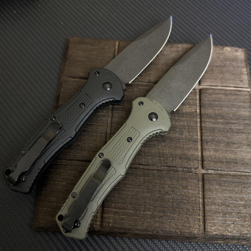 BM9070 CLA Utility Button Lock Folding KnifeD2 Steel Battlewash Blade BladeNon-slip Nvlon Fiber Handle MultifunctionaCutlery Tool for Outdoor Fishing Camping EDC Tool