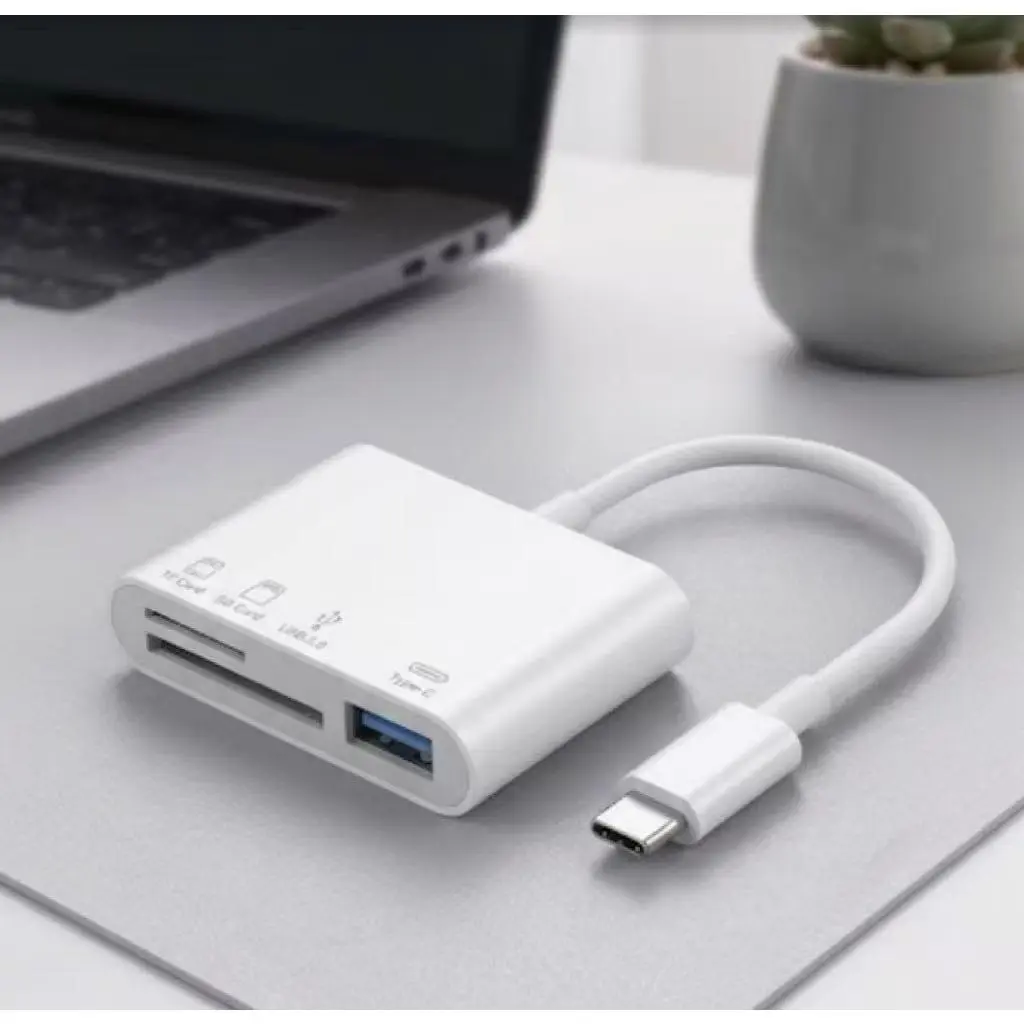 3-in-1 USB-C OTG Hub - SD Card Reader, TF Card Reader, Port for iPhone 15/16, Android USB-C Phones | Camera Photo-Video Transfer Tool for Content Creators, Photographers