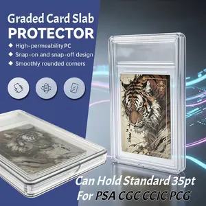 1pc/2pcs Plastic Graded Card Slab Protector 360° Full Coverage Clear for PSA CGC PCG 35PT Standard Slabs Bumper Guard, Clear Snap-On Card Display Storage Holder, Anti-Scratch Card Case for PTCG TCG Sport Star Games Cartoon Trading Card Slabs