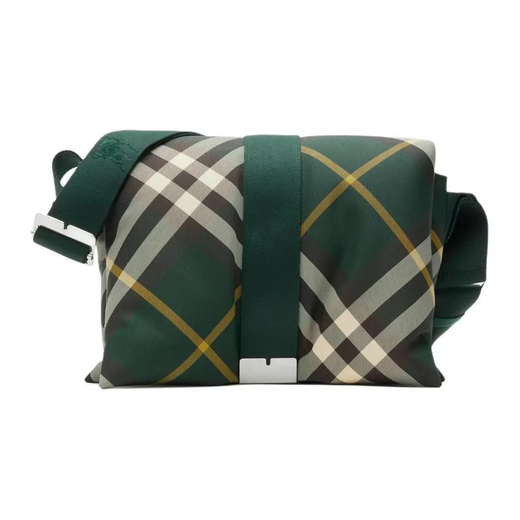Burberry Pillow Adjustable Woven Crossbody Bag with Magnetic Closure for Men, Ivy Green