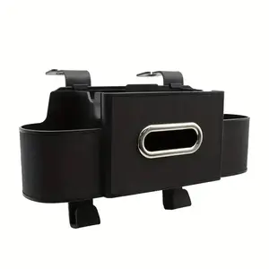 Car Seat Back Organizer with Cup Holder Tissue Box and Hooks Multifunctional Rear Storage Box Fashionable Practical Interior Accessories for Family Travel Road Trips