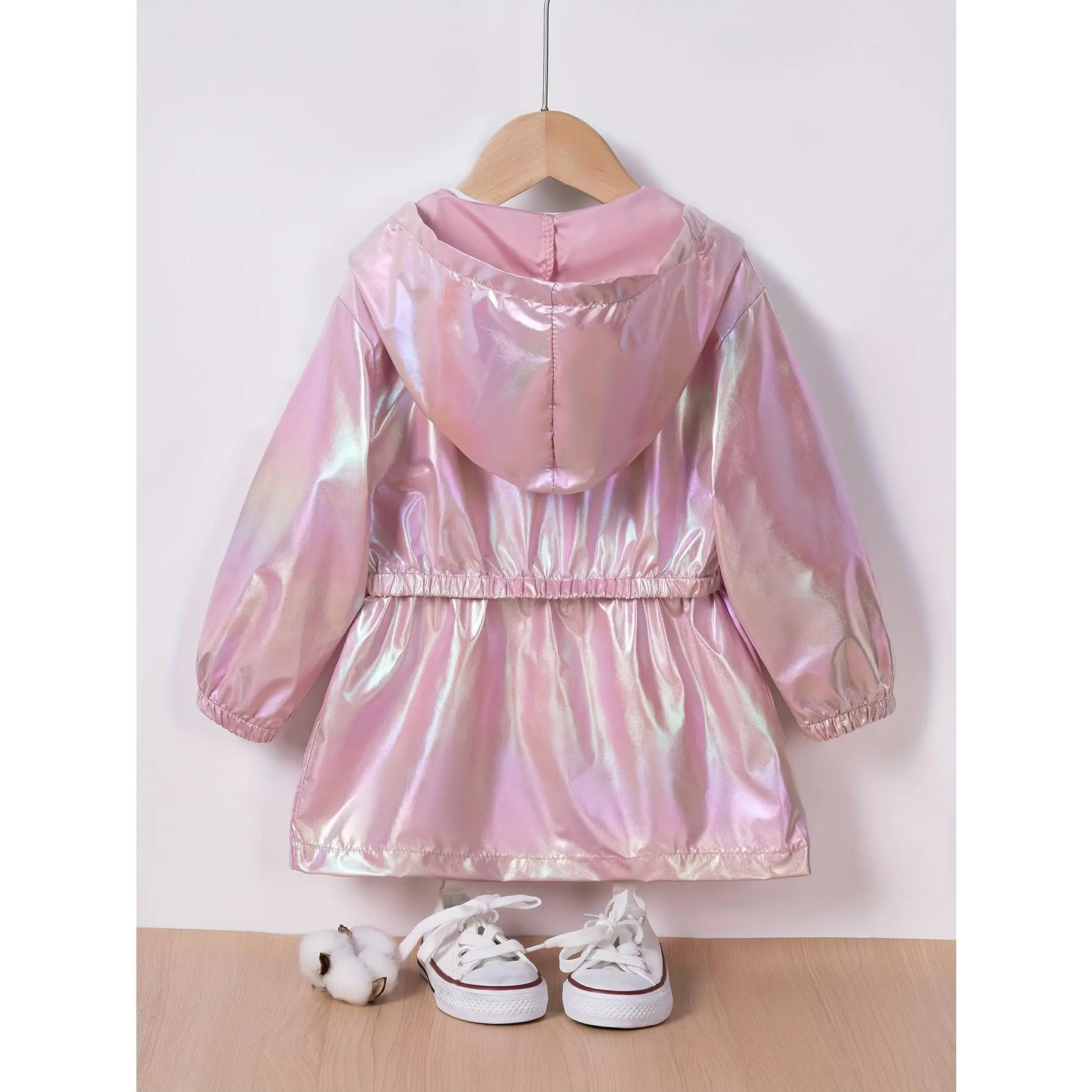 Girls Candy Color Jacket, Hooded Thin Casual Fashion Zipper Outerwear, Toddler Children Clothes for Spring Summer Fall
