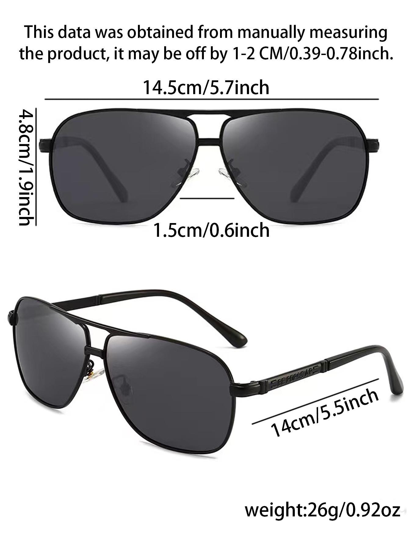 Men's Square Aviator, Trendy Casual Top Bar Design Sunglasses for Everyday Use, Fashion Accessories for Outdoor Activities, Classic Aviator Sunglasses