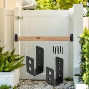 Wall Mount Multi-Function U-Bracket, Tool Hanger & Gate Barricade Latch, Multi-Tier Open-Gate Storage Organizer, Heavy Duty Hardware for Garage Workshop Shed