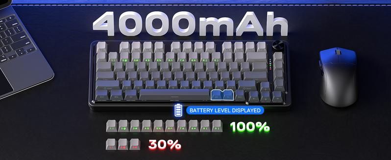 Redragon K673 GB 75% Wireless Gasket RGB Gaming Keyboard, 3-Modes 81 Keys PBT Compact Mechanical Keyboard w/Hot-Swap Socket, Dedicated Knob Control & 5-Layer Noise Dampening, Custom Linear Switch