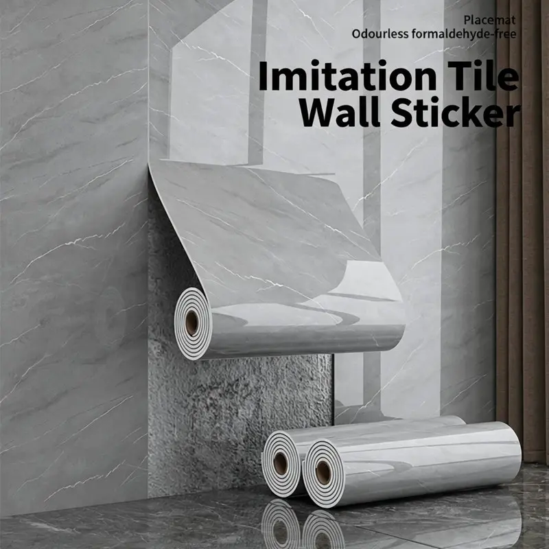 Peel and Stick Marble Wallpaper for Kitchen Backsplash, Waterproof Tile Sticker, Easy Clean Removable Wall Decor, DIY Home Renovation for Kitchen Bathroom