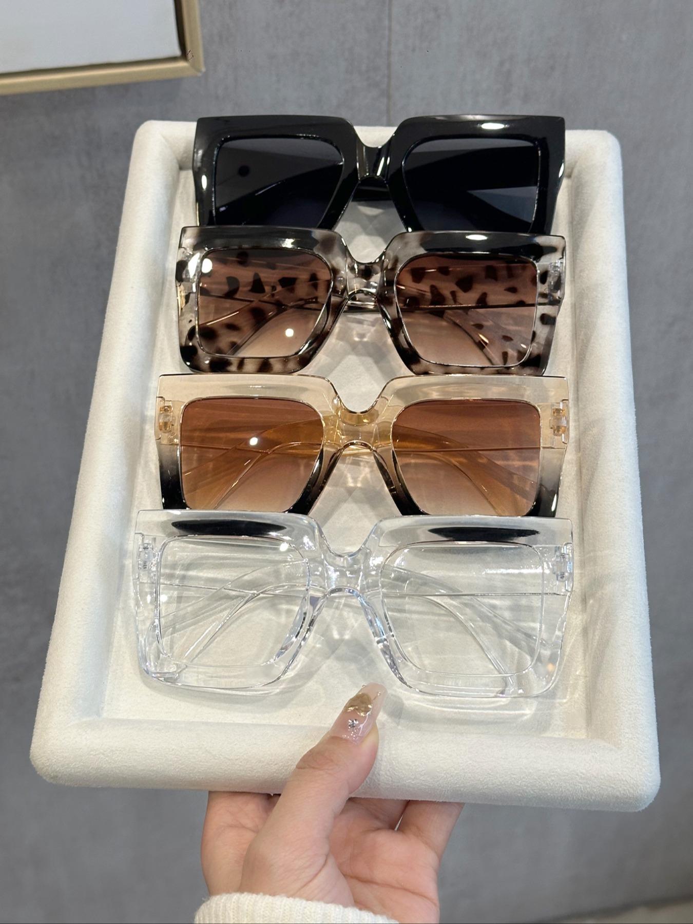 Unisex Fashionable Leopard Pattern Eyeglasses, Stylish Square Frames, Trendy Casual Eyeglasses for Everyday Use, Fashion Accessories for Outdoor Activities, High Quality Eyewear, Classic Fashion Glasses