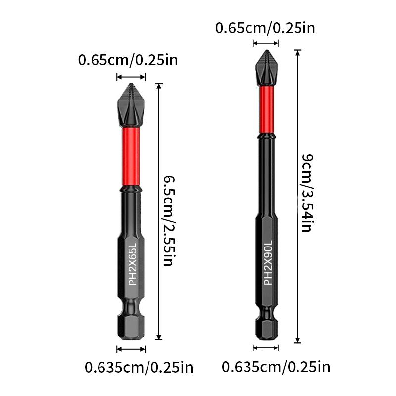 Magnetic Phillips Screwdriver Set, High Hardness Anti-Slip Heads, Replaceable Screwdriver Bits, Fits Electric & Manual Drills, Hardware Tools, Impact Drill Bits Kit with Tool Box