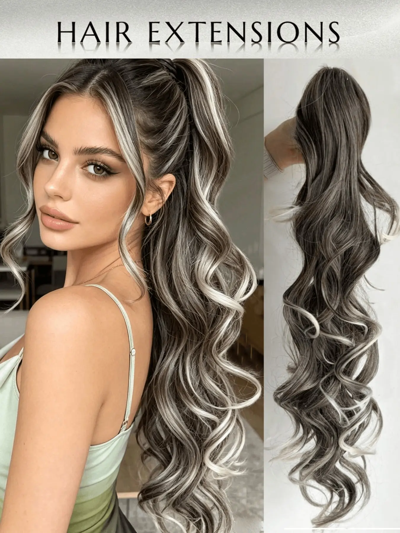 Claw Clip Hair Extensions 20/32 Inches, Heat-Resistant Synthetic Wavy Ponytail Extenders, Women's Clip-On Hair Pieces, Perfect for Long Hairstyles, Clip On Hairpieces