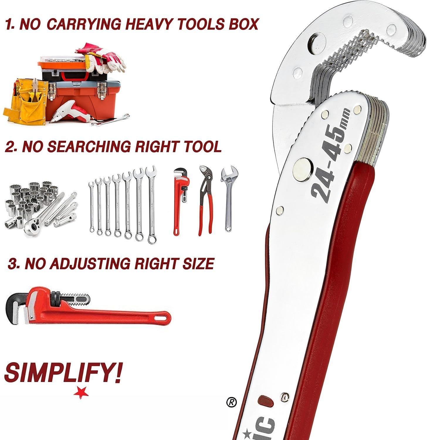 Multi-function Universal Adjustable auto-ratcheting works as reversible ratchet pop socket combination & pipe monkey spanner sae crescent nut gear- set for craftsman & plumbers