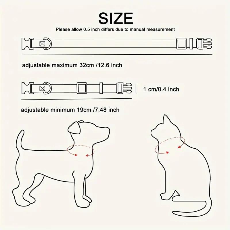 Pet Collar with Flower & Bell Pendant, 2 Counts/set Cute Pet Collar with Adjustable Safety Buckle, Pet Accessories for Small Dogs & Cats