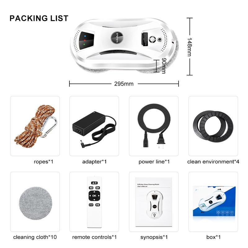 Window Cleaner Robot,Smart Glass Cleaning Robotic with 5600Pa Strong Suction,Remote Control Window Cleaning Robot for Windows/Tiles/Class Door Window Cleaner Robot,Smart Glass Cleaning Robotic with 5600Pa Strong Suction,Remote Control Window Cleaning Robot for Windows/Tiles/Class Door