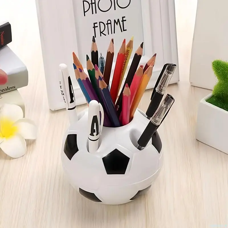 Sturdy Plastic Soccer Ball Pen Holder with a Playful Look, Compact Desktop Organizer for Kids, Students, and School or Office Desks business wear summer daily key casual matching match Halloween Natural Lip Balm Set