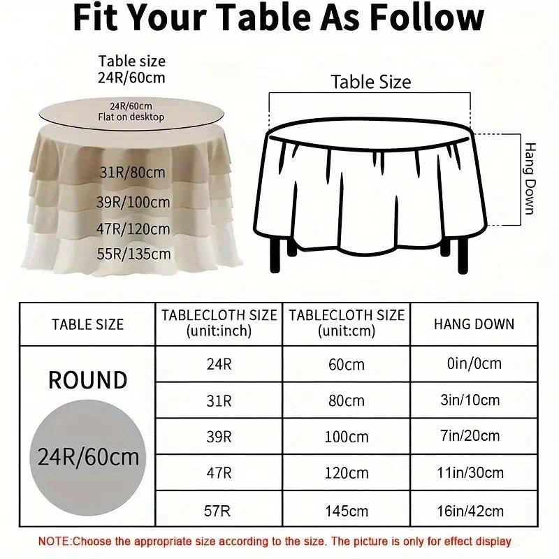 Transparent round plastic tablecloth protective sleeve, waterproof and oil proof PEVA tablecloth