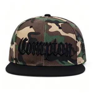 2026 Black Compton Street Dance Flat-Brim Hat, Trendy Hip-Hop Sunshade Casual Embroidered Hat, Good Quality Fabric, Birthday Gift