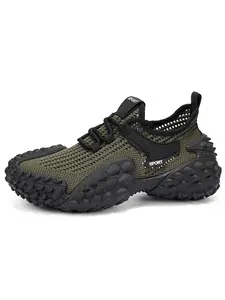 Men's Retro Breathable Mesh Running Shoes, Duracell Sole, Thick Bottom Height Increase, Outdoor Summer Sports Shoes, Daily Use