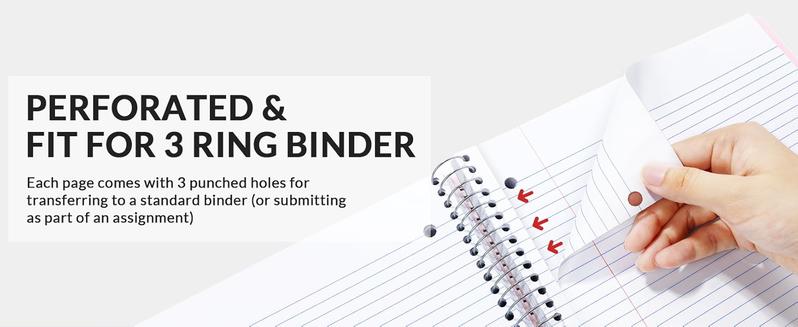 Spiral Notebook, College Ruled, 1-Subject, 4 Pack, 8 x 10.5 in, 70 Sheets, 3-Hole Punched, Pastel Colors (Pink, Purple, Blue, Green), for School, Home & Office, Writing Journal Spiral Notebook, College Ruled, 1-Subject, 4 Pack, 8 x 10.5 in, 70 Sheets, 3-Hole Punched, Pastel Colors (Pink, Purple, Blue, Green), for School, Home & Office, Writing Journal