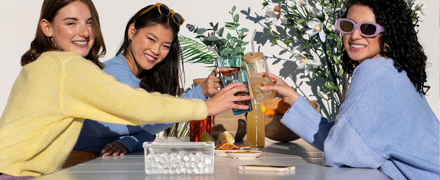 3 Pack Ice Trays for Freezer, 99 PCS Ice Cube Tray with Lid and Bin, Round Ice Cube Mold, Circle Ice Maker for Chilling Drinks (0.8 inch, Blue)