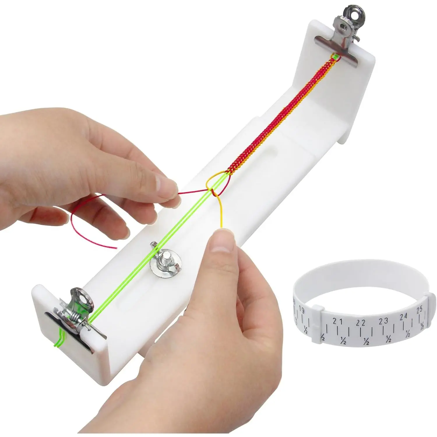 Jig Bracelet Maker, Adjustable U-Shape Paracord Making Kit | Kit DIY Hand Knitting Bracelet Jig with 2 Clips and Wrist Measurement, Wristband Rope Knot Braided Fixing Tools