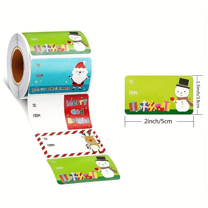 1 Roll/200 Sheets Christmas Festival Decoration Gift Series, Adhesive Labels for Holiday Gifts, Perfect for Festive Decorations, High Adhesive Stickers, Sticky Labels