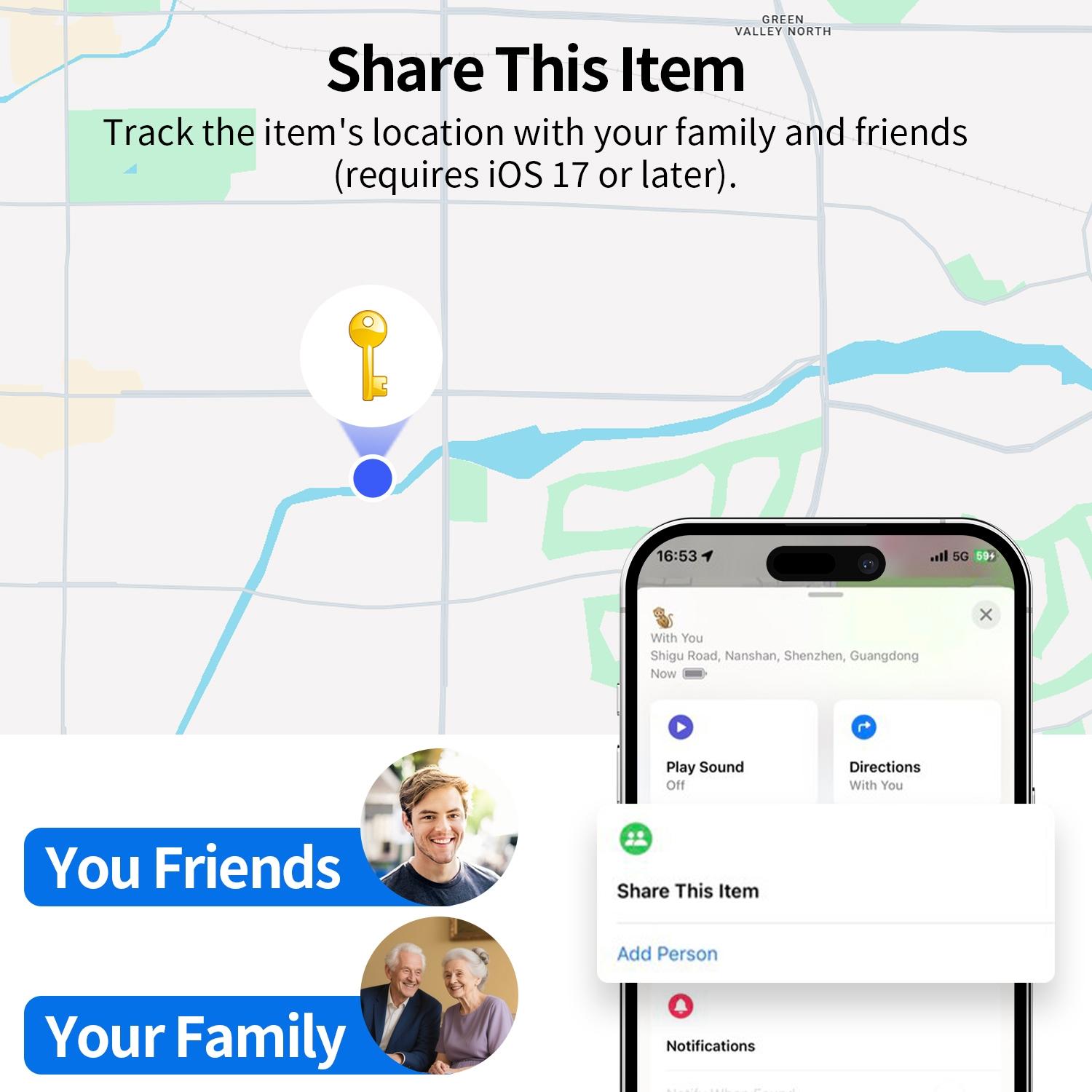 Smart GPS Tracker, 4-Pack Anti-Loss Devices, Compatible with iOS & Google, with Lanyard, Ideal for Keys, Bags, Cars, Wallets