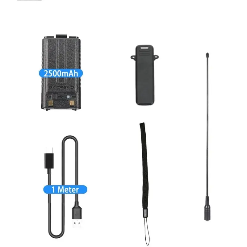 Baofeng Radio 5RH Handheld Walkie Talkie, Long-Range Two-Way Radio with NOAA Weather Receiver, Rechargeable, Durable, Copy-Frequency Function with 999 CH