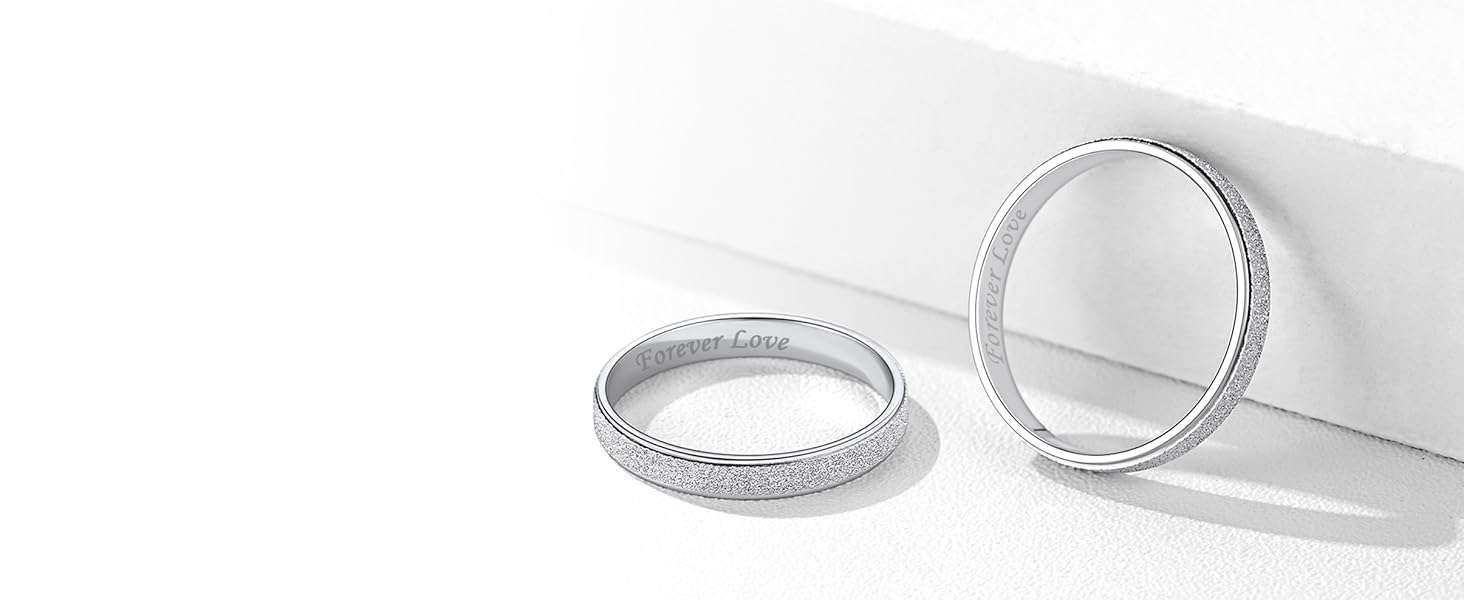 925 sterling silver ring, customizable with sandblasting finish/multi-faceted cut, wedding ring, comfortable to wear, sizes 4-12, couple's gift, popular gift, gift for couples