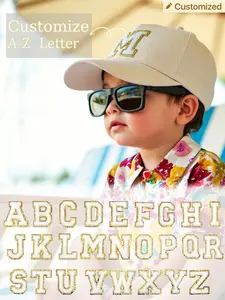 1PC Khaki Custom A-Z Letter Infant Baseball Cap, Toddler Adjustable Sun Hat, Baby Cotton Snapback Cap, Outdoor Beach Park Casual UV Protection Headwear for 1-3Y Boys Girls