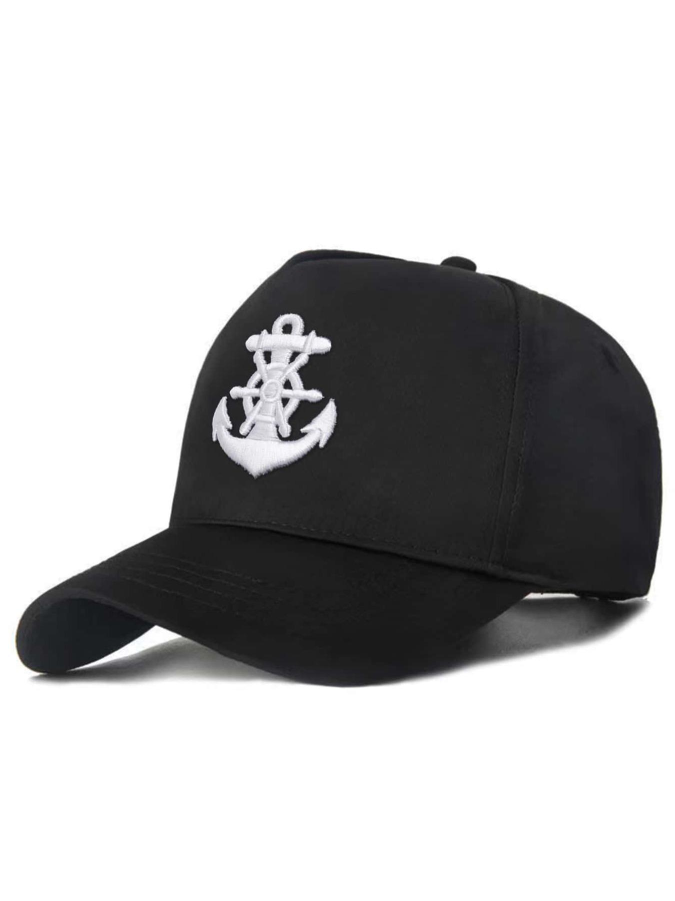 1 Piece Fashion Three-dimensional Anchor Embroidered Baseball Cap, Adjustable Snapback Cap, Outdoor Adjustable Sports Sunscreen Casual Cap for Shopping, Travel, Seaside Party, Unisex