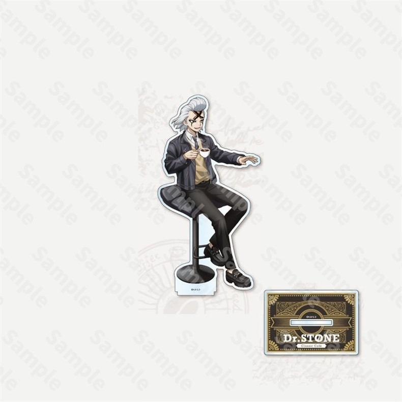 13cm/5.12in Dr.STONE Cafe Acrylic Stand Anime Peripherals Ishigami Senku Stand Model Ornaments Collection Gift for Boy Holiday