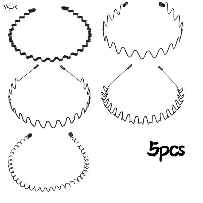 8pcs Black Wire Headbands for Women, Non-Slip Hair Tools for Men, Hold Back Bangs & Flyaways, Versatile Hair Accessories for Daily Hairstyling, Face Washing, Makeup,sohochic
