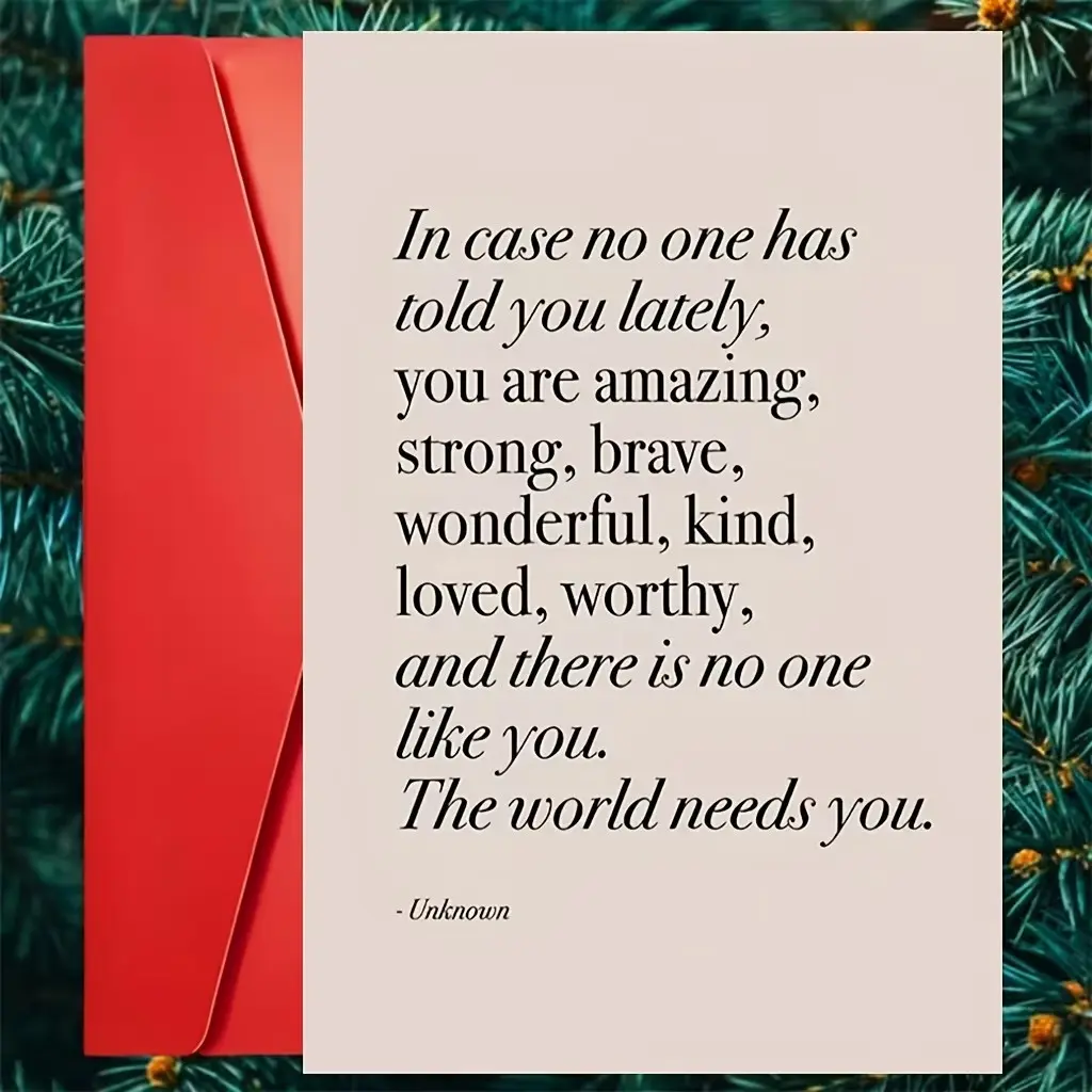 Encouraging Greeting Card with Envelope, Inspirational Quotes for Family & Friends, Perfect Gift for Motivation & Support