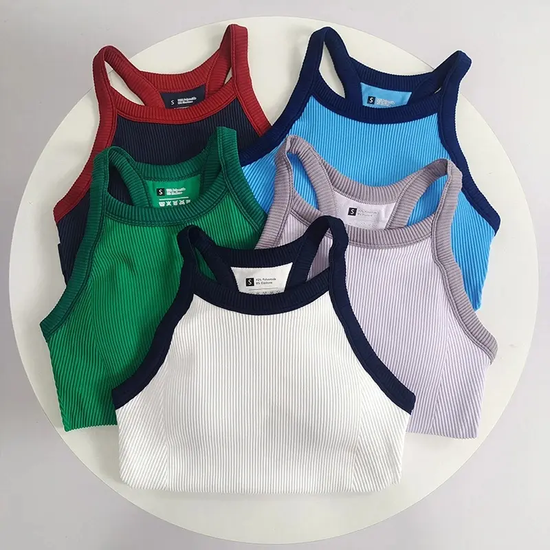 Women's Stylish Color-Block Bra & One-Piece Yoga Tank Top - Shockproof Running & Training, Outer-Wearable with Stylis,push,workout,sets,Soft,Strappy,Backless
