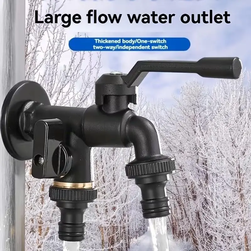 Outdoor Heavy-Duty Spigot Set, Two Separate Switches, Thickened Structure, Multi-Purpose Faucet for Garden, Lawn, Courtyard, Home, Commercial