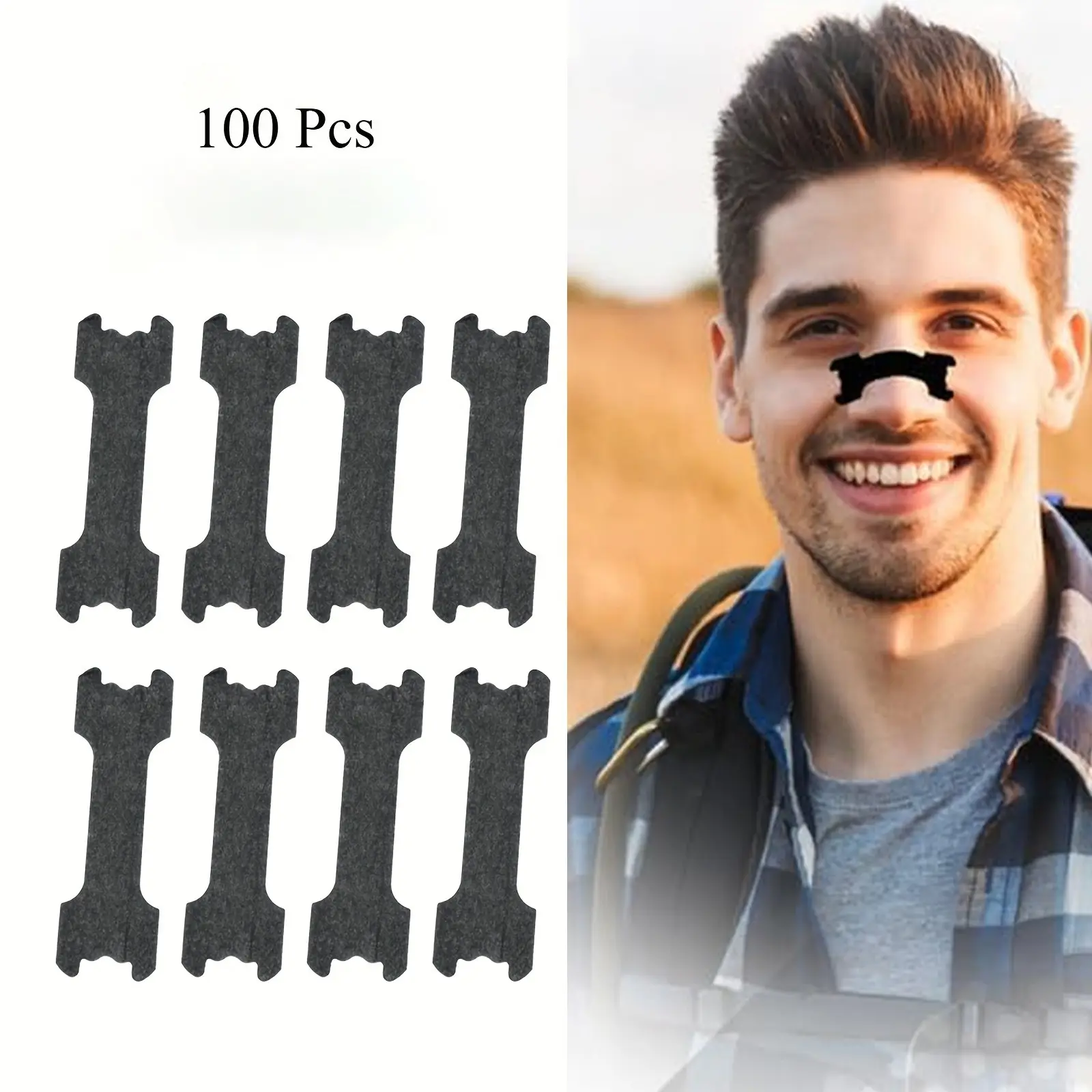 100pcs Breathable Nasal Strips, Anti-Snoring & Sleep Aid, Oil-Proof Sweat-Resistant, High-Efficiency Sports Nose Stickers