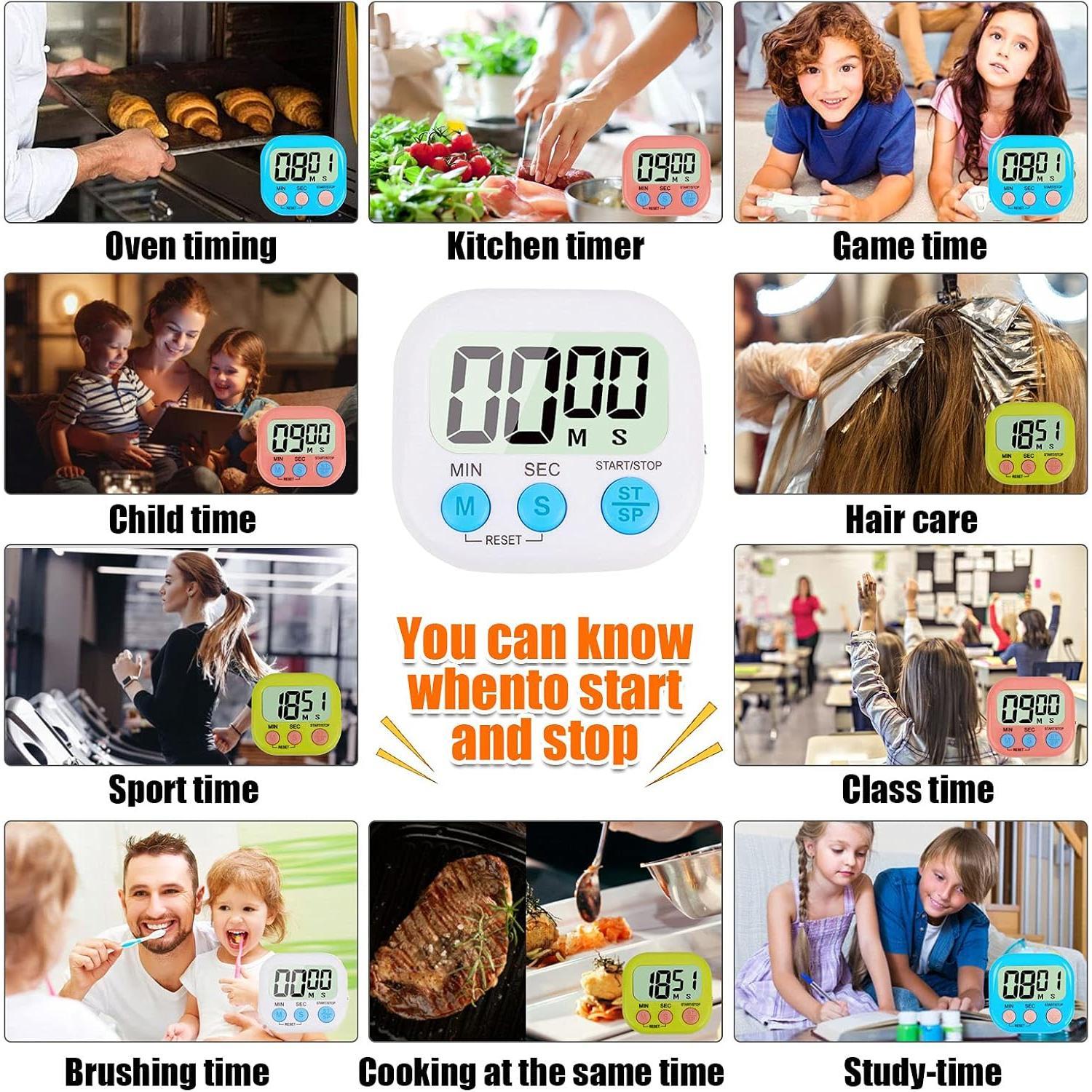 4- Multi-Function  Timer, Learning Management, Suitable for Kitchen, Study, Work, Exercise , Outdoor Activities(not Including ).