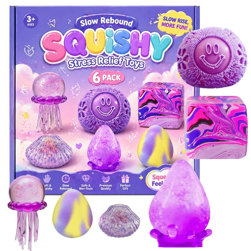 Maltose Slow-Rebound Squeezing Grip Toy Gift Box Set Color-Changing Egg Simulation Octopus