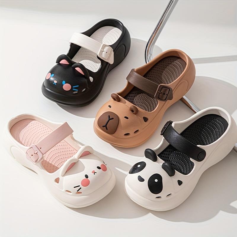 (New)[Cute Capybara Shoes] New Summer Style Cute Capybara Hole Shoes for Women |   Thick-Soled, Slip-Resistant, Closed-Toe - for Home Use