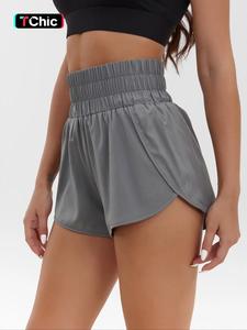 women's basic plain wrap high waist shorts, summer clothes women, lady casual comfort elastic waist track shorts for gym workout running, lady's bottoms, micro shorts, going out bottoms, activewear, athletic shorts, high waisted shorts